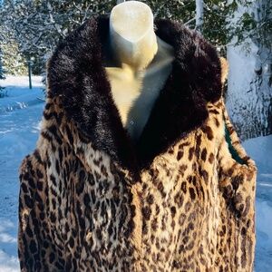 Vintage Edward Reilly & Co. Dyed Leopard Print Mink Fur Vest